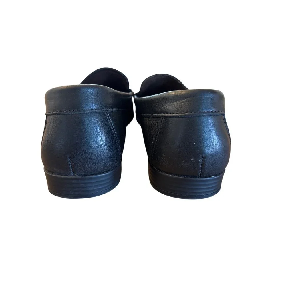 Aretina Mens Loafers Slip Ons Black Leather‎ Luxury Classic Comfort Shoe